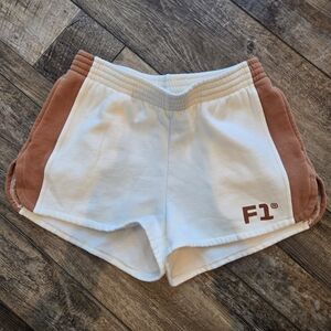 FORMULA 1 Women's Tan and White Shorts. Size Small. Like New
